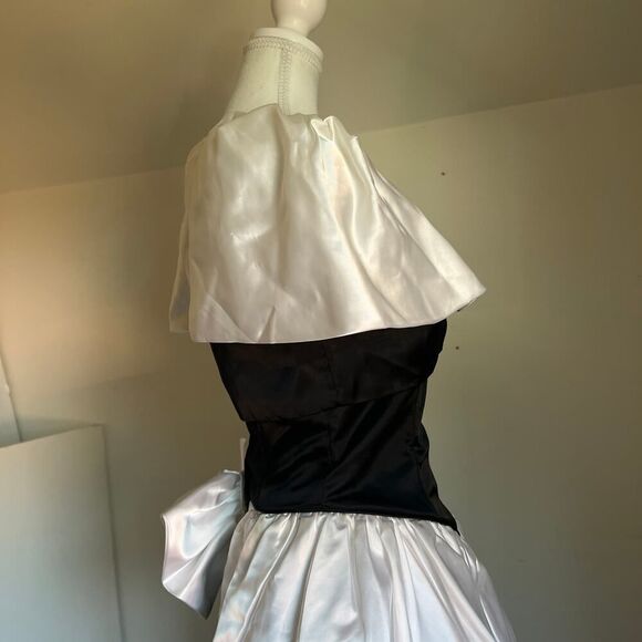 Vintage Formal Evening Ballgown Black Tie Peplum Poofy Strapless Maxi Size‎ 6 - Picture 5 of 9